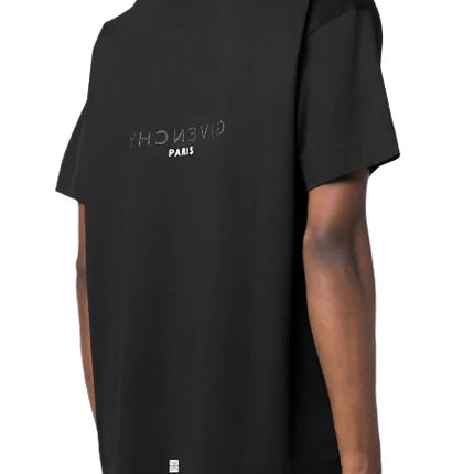 Givenchy Reverse Paris Logo Print Oversized T-Shirt in Black
