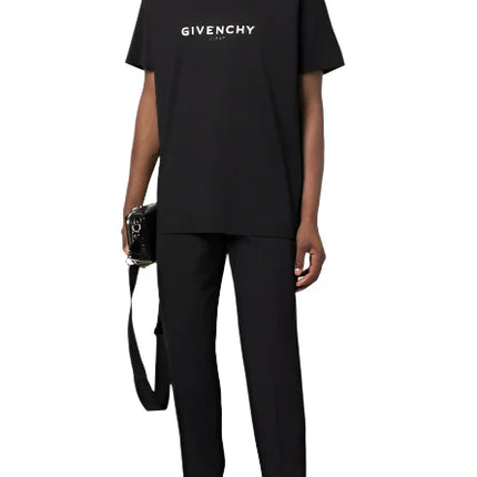 Givenchy Reverse Paris Logo Print Oversized T-Shirt in Black