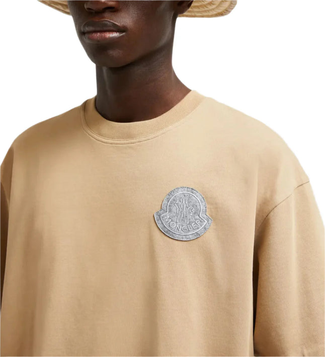 Moncler Logo Reversible T-Shirt Beige