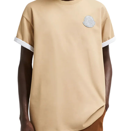 Moncler Logo Reversible T-Shirt Beige