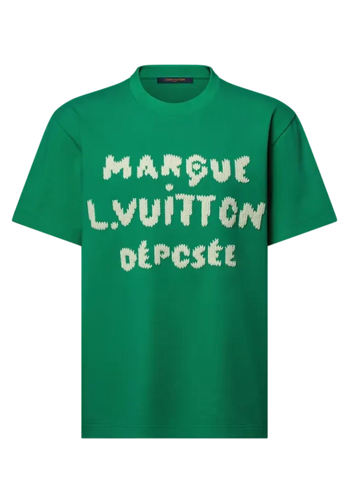 Louis Vuitton Embroidered Signature Short-Sleeved T-Shirt "Green"