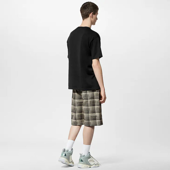 LOUIS VUITTON Short-Sleeved Cotton Intarsia Crewneck