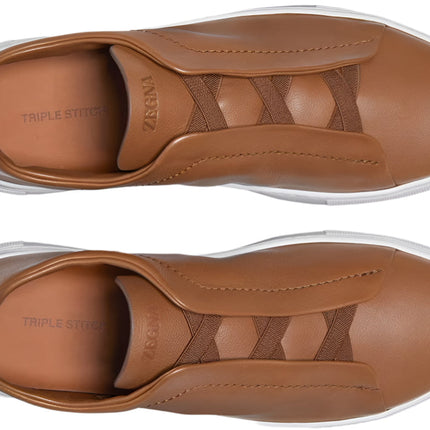 Zegna Dark Beige Triple Stitch™ SECONDSKIN Sneakers