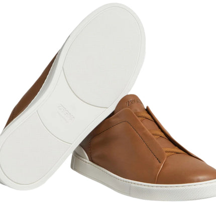 Zegna Dark Beige Triple Stitch™ SECONDSKIN Sneakers