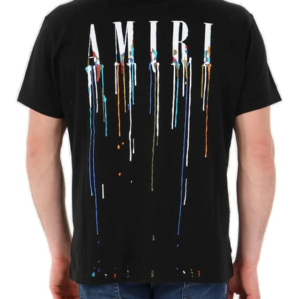 Amiri Paint-Drip Logo Crewneck T-Shirt