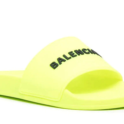 Balenciaga Logo-Print Rubber Slides