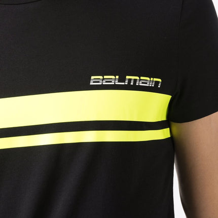 Balmain x Rossignol stripe logo-print T-shirt