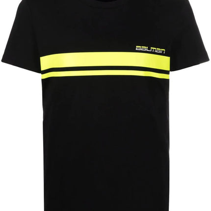 Balmain x Rossignol stripe logo-print T-shirt