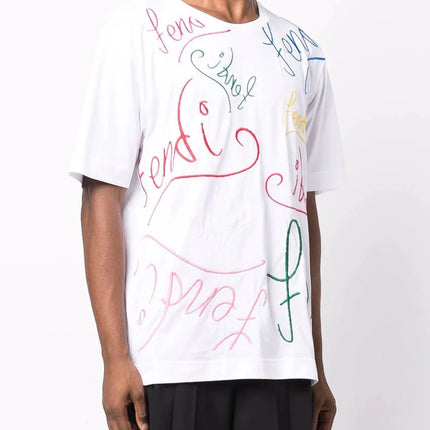 Fendi x Noel Fielding logo-embroidered short-sleeve T-shirt