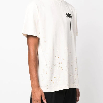 Palm Angels splatter-effect logo-print T-shirt