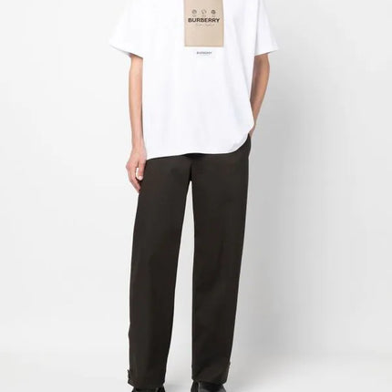 BURBERRY logo-patch round-neck T-shirt