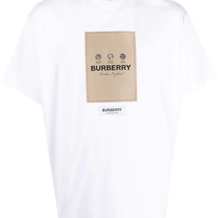 BURBERRY logo-patch round-neck T-shirt