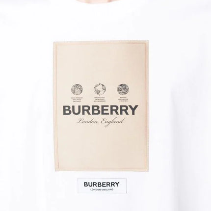 BURBERRY logo-patch round-neck T-shirt