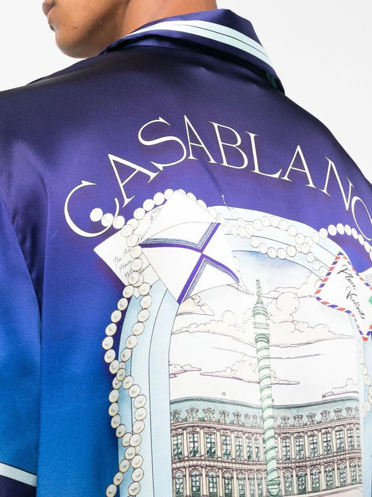 Casablanca graphic-print Cuban shirt