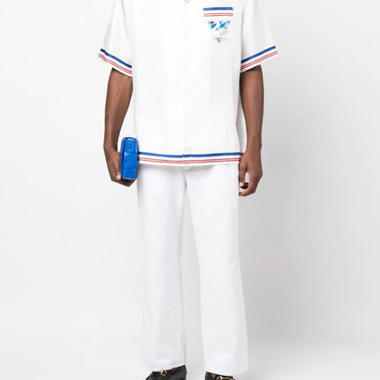 Casablanca Cuban collar graphic-print shirt