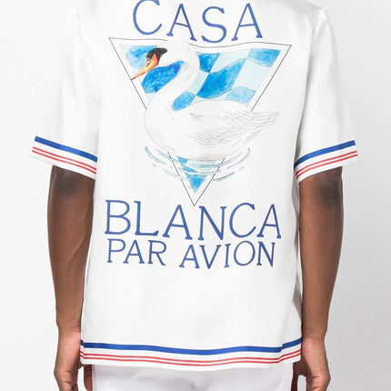 Casablanca Cuban collar graphic-print shirt