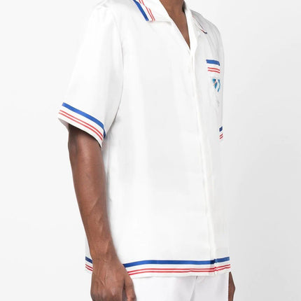 Casablanca Cuban collar graphic-print shirt