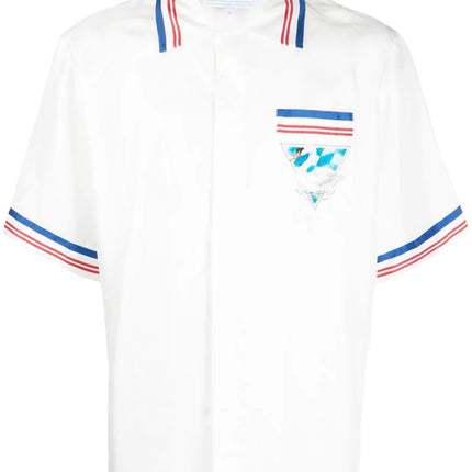 Casablanca Cuban collar graphic-print shirt