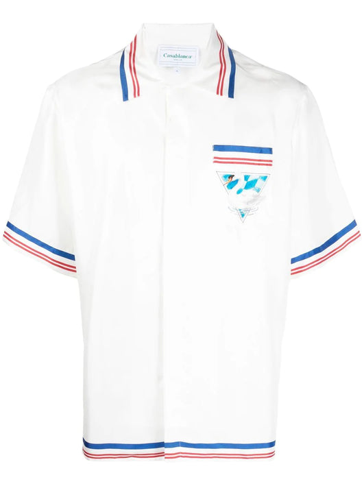 Casablanca Cuban collar graphic-print shirt