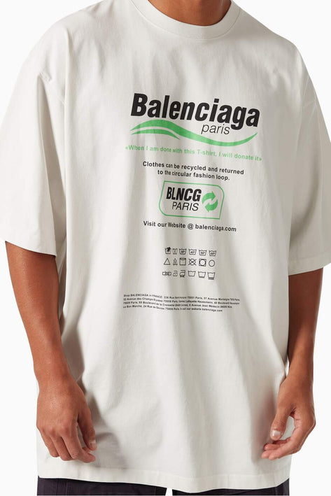 BALENCIAGA Dry Cleaning Large Fit T-shirt in Organic Vintage Jersey