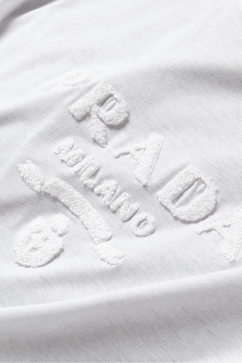 PRADA Terry Logo T-shirt in Cotton Jersey