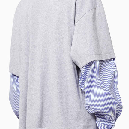 BALENCIAGA Slime Patched Sleeve Shirt in Organic Vintage Jersey & Poplin