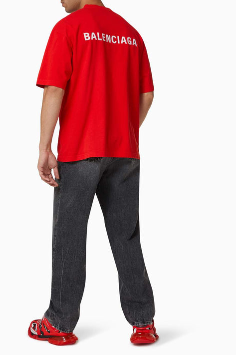 BALENCIAGA Logo Medium Fit T-shirt in Vintage Cotton Jersey