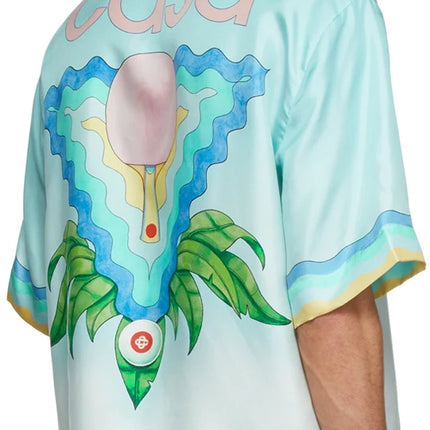 CASABLANCA Blue Silk Shirt