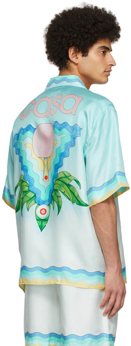 CASABLANCA Blue Silk Shirt