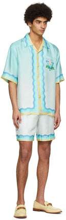 CASABLANCA Blue Silk Shirt