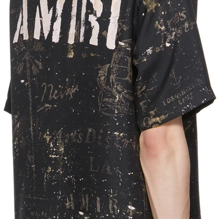AMIRI Black Army Stencil Camp Shirt