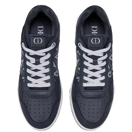 B27 LOW-TOP SNEAKER Navy Blue Smooth Calfskin and CD Diamond Canvas