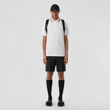BURBERRY Icon Stripe Collar Cotton Piqué Polo Shirt
