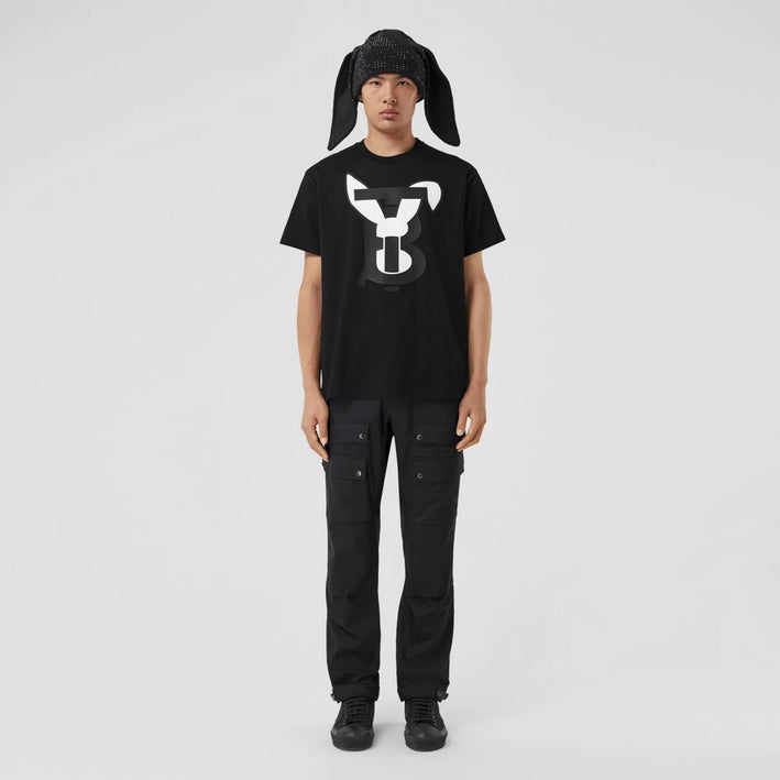 BURBERRY Rabbit Print Cotton T-shirt