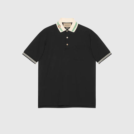 Gucci Cotton piquet polo with Interlocking G