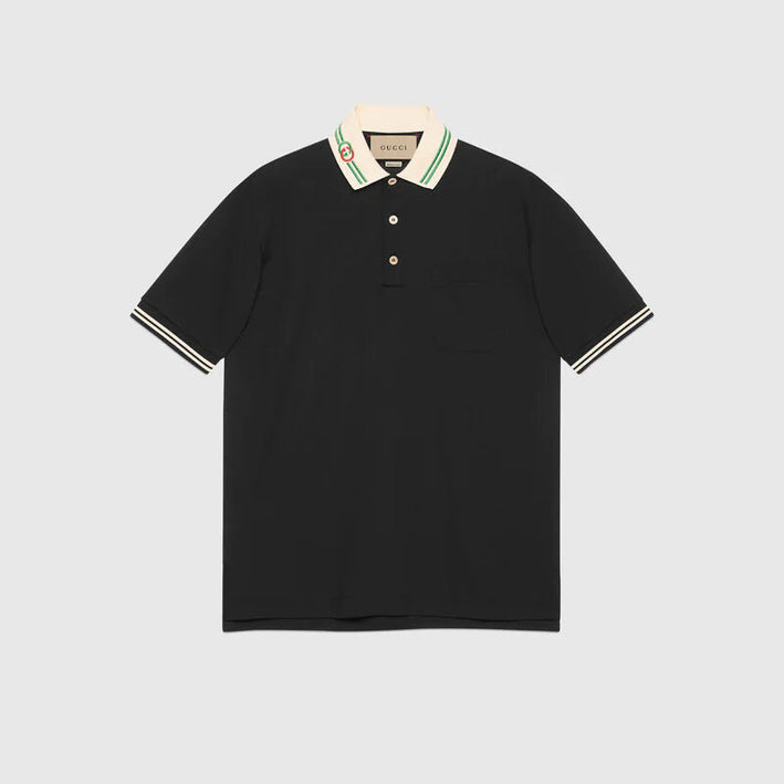 Gucci Cotton piquet polo with Interlocking G