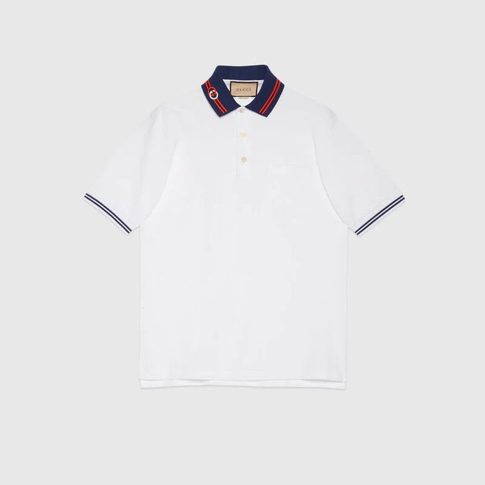 Gucci Cotton piquet polo with Interlocking G