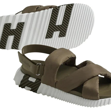 Hermes Electric sandal "Tundra Green"