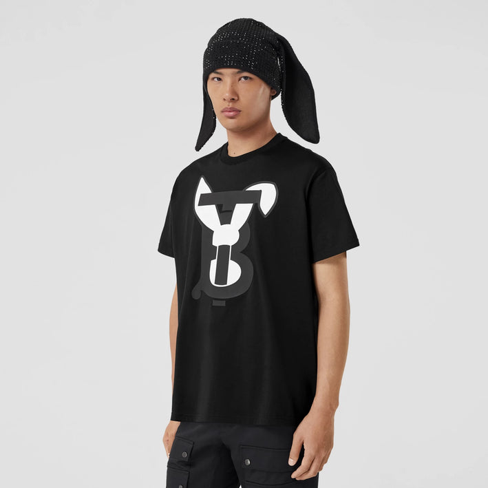 BURBERRY Rabbit Print Cotton T-shirt