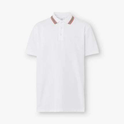 BURBERRY Icon Stripe Collar Cotton Piqué Polo Shirt