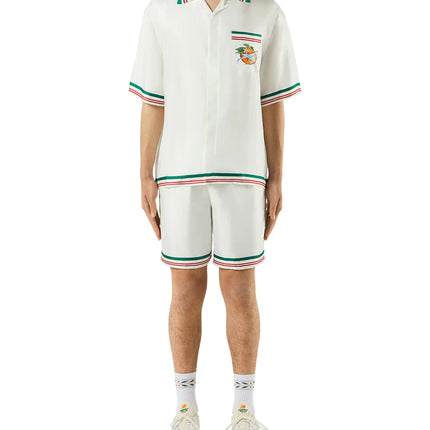 Casablanca Orbite Au Tour De L'Orange Silk Shirt