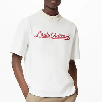 EMBROIDERED LOUIS VUITTON MOCKNECK TEE