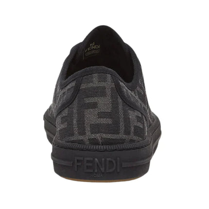Fendi Domino Black Fabric Low-Tops