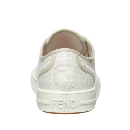 Fendi Domino White Fabric Low-Tops