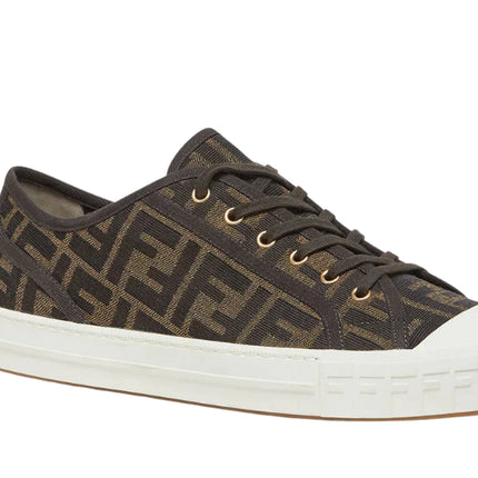 Fendi Domino Brown Fabric low-Tops