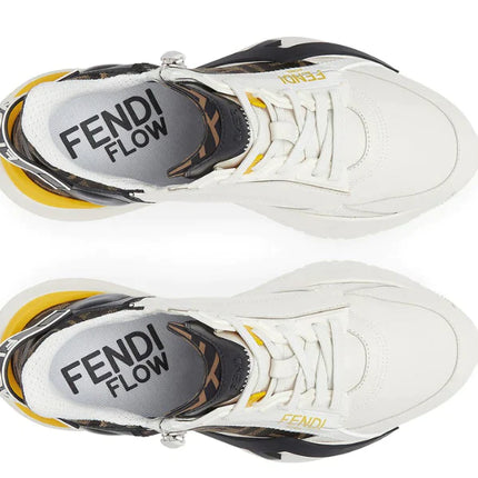 Fendi Flow White Leather Low-Tops