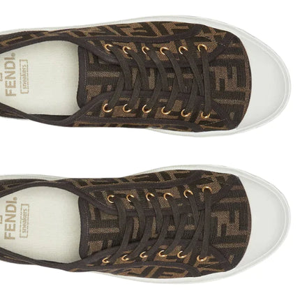 Fendi Domino Brown Fabric low-Tops