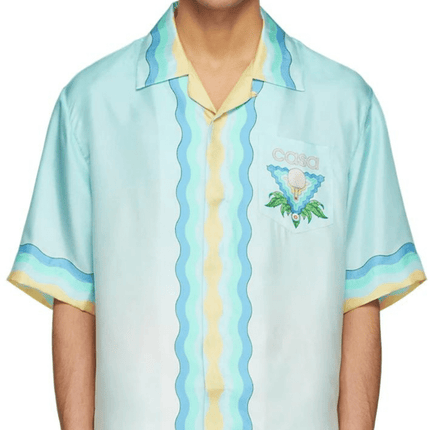 CASABLANCA Blue Silk Shirt