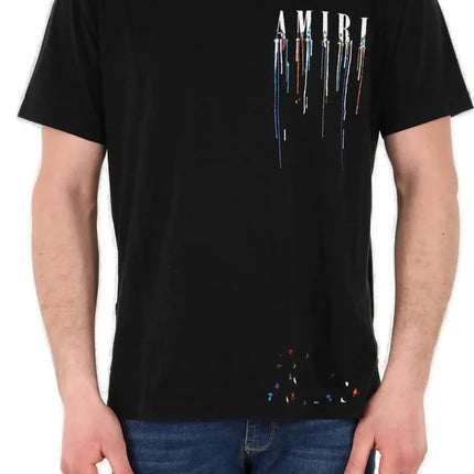 Amiri Paint-Drip Logo Crewneck T-Shirt