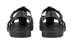 Gucci Rubber Buckle Strap Sandals - Black – kicksfor